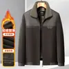 Casaco de Inverno para Pai Jaqueta de Algodão com Forro de Lã e Estilo Engrossado para Homens de Meia-Idade e Idosos, Jaqueta Casual Quente com Lapela Top de Inverno