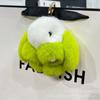 Colgante de piel de conejo Rex coreano, bonito colgante de muñeca, bolso de conejo, llavero de coche
