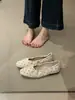 Bailarinas de gamuza con lunares y moño estilo francés para mujer, nuevo modelo 2026, elegantes y versátiles, zapatos planos de punta cuadrada poco profundos