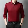 Camisa base de invierno para hombre, manga larga, forro polar, solapa, cierre de cremallera, casual, de negocios, para mediana edad y personas mayores, polo grueso tipo papá