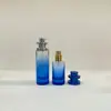 Celebridade da Internet Gradiente Colorido Frasco de Vidro Cilíndrico com Tampa de Rosca Garrafa Vazia para Recarga de Perfume 30ml Portátil com Spray de Pressão Frasco Cosmético