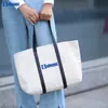 Personalização de Bolsa de Lona Costurada Oem Oem Personalização de Bolsa de Mão de Lona Costurada Bolsa de Algodão Ecológica Transfronteiriça