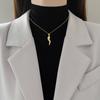 [Aço Titânio] Personalizado com Formato Especial Pimenta Acessível Luxo Elegante Deslumbrante Colar Totalmente Cravejado Corrente de Clavícula Versátil Feminina Corrente de Aço Titânio