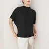 Top Feminino de Manga Curta de Alta Qualidade Miyake para o Verão Novo Top Solto Batmóvel Emagrecedor Camiseta Versátil Camiseta Tendência Feminina Ins