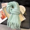 Colección de Bufandas de Mohair de Color Sólido de Otoño e Invierno, Bufandas Atmosféricas Estilo Coreano, Bufandas Chal Ampliadas y Engrosadas al por Mayor