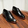 [Exclusivo Vip] Sapatos Masculinos Oxford Quadrados Pretos de Couro Brilhante Couro Genuíno Cor Polygonum Esfregado Formal de Negócios