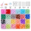 Caixa de conjunto de contas de vidro gelatina de 8mm em duas cores material para embalagem acessório manual DIY materiais contas para pulseira