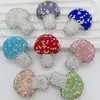 Barro de cerámica GYPSOPHILA lleno de cuentas de bola de taladro de hongos agujero recto Cadenas de teléfono móvil DIY cadena de llaves accesorios de cadena de bolsa de dibujos animados