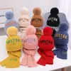 Chapéu Infantil Outono e Inverno Chapéu de Lã para Menino Conjunto de Duas Peças Cachecol Chapéu de Tricô Quente Engrossado para Menina Bebê Menino