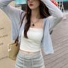 Cardigan Protetor Solar Feminino Verão Fino Casaco Externo Combinação Saia Xale Blusa Top Tricotado Seda Gelo Camisa de Ar Condicionado Jaqueta