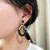 Pendientes Ovalados Tachonados con Diamantes de Estilo Vintage, Pendientes de Moda Únicos, Diseño de Nicho, Pendientes de Gama Alta para Mujer
