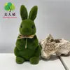 Coelho de Flocagem de Musgo Sintético Decoração de Casa Pequenos Enfeites Coruja Gato Pequenos Animais Animais da Floresta Série