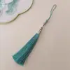 Colgante de borla de cuerno de aleación nueva Guanshan Yue 12CM Espiga Abanico Tuan Joyería Hanfu Marcador de libro Cheongsam Colgante
