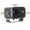 Proyector A10 transfronterizo con WIFI de doble banda, Android 14 inteligente de alta definición, proyector de cardán con enfoque manual