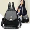 Mochila Transversal Tecida Feminina 2025 Nova Casual Grande Capacidade Bolsa Escolar Multifuncional Elegante Bolsa de Ombro Transversal