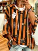 Sudadera con Capucha de Manga Tres Cuartos para Mujer 2026 con Estampado Digital 3D de Calabaza de Halloween Sudadera para Mujer