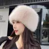 Nuevo Estilo Coreano Otoño e Invierno Piel de Zorro Invierno Engrosado Imitación de Cuero Mongol Sombrero Cálido Protección para Orejas Princesa Hada