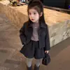 Conjunto Casual Chic Francés para Niña 26 Otoño/Invierno Nuevo Estilo Coreano Elegante Coreano Simple Conjunto de Dos Piezas de Lana para Niños