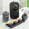 Conjunto de Chá Moderno e Simples de Uma Panela e Três Xícaras para Exterior Conjunto de Chá Portátil para Viagem Armazenamento Presente Corporativo Conjunto Rápido de Xícaras de Chá