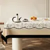 Toalha de Mesa Estilo Medieval Impermeável e à Prova de Óleo Tapete de Mesa Sem Lavagem 2026 Novo Estilo Luxo Leve High-End Verde Retrô Toalha de Mesa para Mesa de Centro