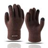 Luvas de Ciclismo Tricotadas com Tela Sensível ao Toque à Prova de Frio Lã Espessa Quente e Antifrio Cinco Dedos Lã Inverno Masculinas