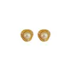 Pendientes de Perla con Incrustaciones de Diamante Coreanos, Estilo de Moda Geométrico Retro Francés, Pendientes Versátiles, Venta al por Mayor de Pendientes