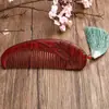 Pente de Sândalo Doméstico Pente de Madeira sem Cabo Escultura em Madeira Cabo Longo Dentes Largos Pente Exquisito para Maquiagem Cabelo Liso