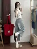 Jeans Acampanados Cortos de Color Claro para Mujer, Estilo Delgado de Verano, Nuevo Modelo 2026, Cintura Alta, Corte Holgado, Tallas Grandes, Pantalones Rectos por Encima de la Rodilla