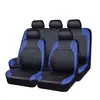 Lingge Cubierta de Asiento de Coche de Cuero PU Transfronteriza Bordado Acolchado de Comercio Exterior Soporte de Cuero Juego de 9 Piezas Cuero Universal Venta Directa de Fábrica