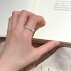 Anillo Popular de Xiaohongshu Cepillado con Microincrustaciones de Circonita para Mujer, Nuevo Diseño de Nicho, Versátil, Lujo Ligero, Anillo Abierto Simple