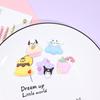 Zapatillas de postre con forma de perro amarillo, accesorios decorativos para taza de agua, parche de dibujos animados, carcasa de teléfono móvil, bricolaje, linda pegatina de silicona suave de PVC