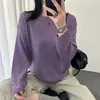 Tricô Redondo Vazado para Mulheres Super Lindo Conjunto de Outono Suéter Preguiçoso de Alta Qualidade Versátil Elegante Top para Mulheres