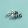Cuentas Espaciadoras Martilladas en Forma de Corazón de Plata de Ley S925, Cuentas Sueltas Irregulares en Forma de Corazón, Accesorios de Corazón Melocotón para Pulseras de Cristal DIY