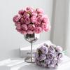 Buquê de flores de peônia e rosas com 27 cabeças decoração de casamento ornamentos para sala de estar de casa adereços para fotos atacado
