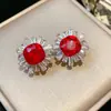 Brincos Redondos de Resina Gota d'Água com Agulha de Prata Vintage, Brincos de Personalidade de Nicho Estilo Meio do Século, Acessórios de Orelha Versáteis de Luxo Leve de Alta Qualidade