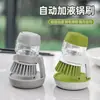 Ferramenta de Lavar Louça Moderna Dispenser de Sabão Escova Escova Automática de Limpeza Líquida Escova para Utensílios de Bancada de Cozinha Escova para Garrafas de Detergente