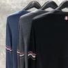 TIME BREATHE tb Suéter de Manga Larga para Hombre Delgado Casual Camiseta Base Lana Holgado Suéter de Primavera y Otoño