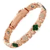 Pulsera Magnética Popular Transfronteriza Europea y Americana, Elegante Aleación de Trébol de Lujo Ligero Incrustada con Diamantes, Pulsera Magnética Antiestática de una Sola Fila