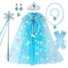 Capa de Princesa para Niña de Juego de Simulación Transfronteriza, Vestido de Princesa para Actuación, Malla de Copo de Nieve, Capa de Vestido de Princesa Elsa