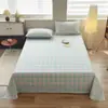 2026 Nuevo Estilo Hilo de Algodón Puro Teñido en Hilo Algodón Lavado Sábana Individual Cuadros Simples Cubre Cama de Algodón Puro Juego de Tres Piezas Ropa de Cama