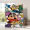 Cobertor de Ar Condicionado de Verão Crayon Shin-Chan Cobertor Espesso de Flanela Desenho Animado Infantil Cobertor de Sesta para Escritório para Todas as Estações