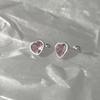 Aretes de Circonita Nuevo Amor Estilo Coreano para Mujer Aretes Elegantes de Alta Gama Diseño Nicho Clavo para la Oreja de Rosca Clavo para el Hueso de la Oreja