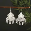 Pendientes Miao Étnicos de Borla Larga Estilo Nuevo, Pendientes Exagerados de Declaración de Moda Estilo Étnico de Plata Miao de Lujo Ligero