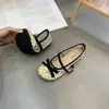 Zapatos Planos de Malla con Lunares y Lazo de Perlas Estilo Francés para Mujer, Verano 2026, Zapatos Mary Jane Cómodos con una Sola Correa