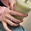 Anillo Beanie de Plata Esterlina s925 Anillo Femenino Diseño Nicho ins Geometría Minimalista Cuenta Redonda Irregular Anillo Abierto