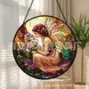 Luz cálida mariposa hada vidrio de color colgante adorno colgante de vidrio para el hogar decoración de ventana jardín atrapasol