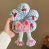 Goma para el pelo con forma de trasero de Mickey y flor para niñas, Cuerda para el pelo linda con rayas y forma de pie, Cuerda para el pelo de dibujos animados divertida para moños y coletas