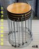 Taburete Redondo de Madera Maciza para Uso Doméstico, Silla Redonda Apilable con Marco de Hierro, Adecuado para Dormitorios y Restaurantes, Taburete de Comedor de Acero Espeso para Adultos