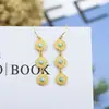 Brinco de Corrente em Prata de Lei S925 Banhado a Ouro 18K Turquesa Acessórios para Brincos DIY Presente de Dia dos Namorados
