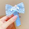 Anillo para el cabello con forma de línea telefónica de dibujos animados para niños, bonito lazo para la cabeza, trenza para niña pequeña, accesorio para el cabello rizado
